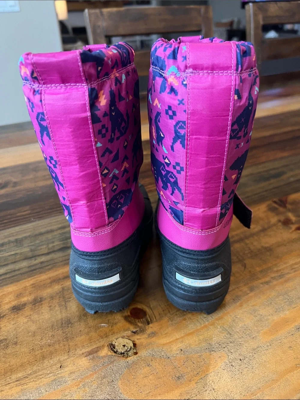 Columbia Kids' Powderbug Forty Print Winter Boots - Wild Fuchsia/Bright Nectar
